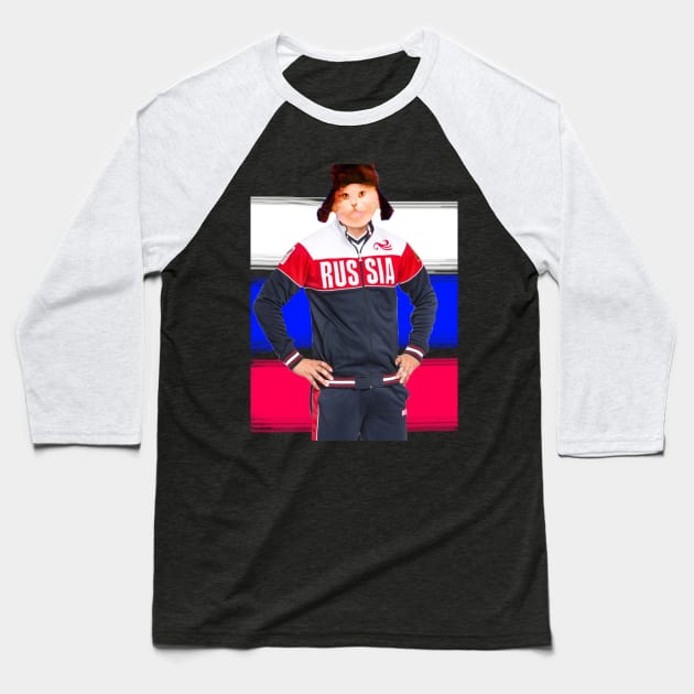 RUSSIA CAT Baseball T-Shirt by marmegil